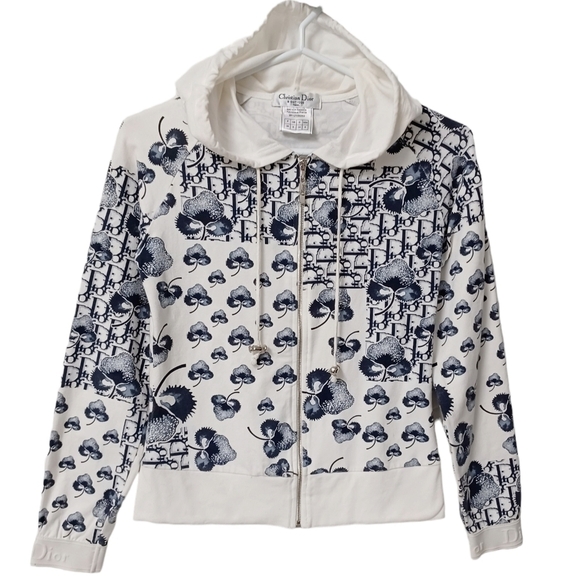 AUTH! DIOR Cherry Blossom zip-up hoodie jacket - Picture 1 of 7